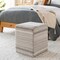 Tiwari Home 18" Brown and Ivory Tribal Patterned Wool Pouf Ottoman
